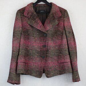 Akris Pink and Brown Plaid Blazer 40/ US 10